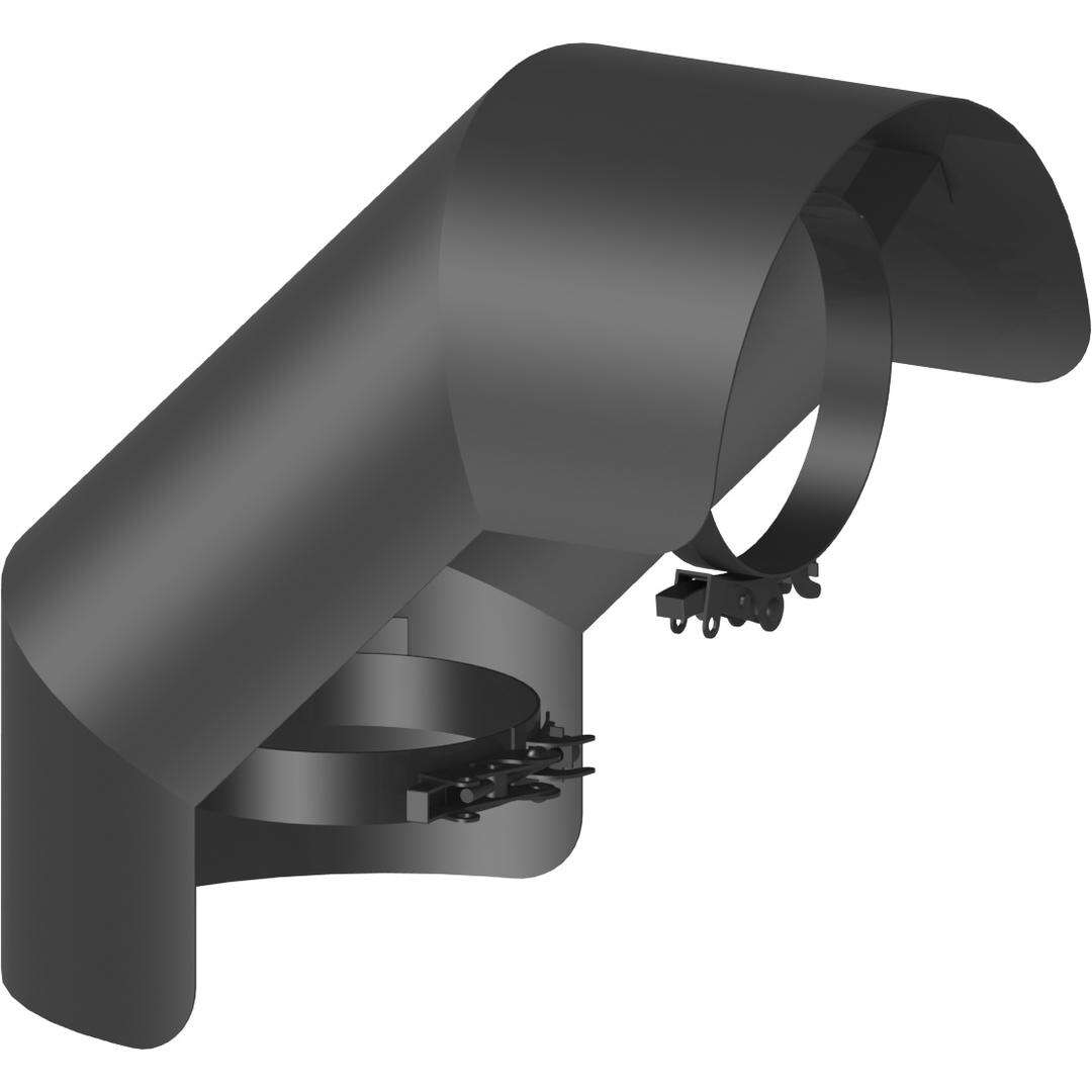 Ø 120 mm Ofenrohr Strahlungsschutz - Bogen 90° stehend - schwarz