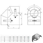 Ø 120 mm Ofenrohr Strahlungsschutz - Bogen 90° stehend - schwarz