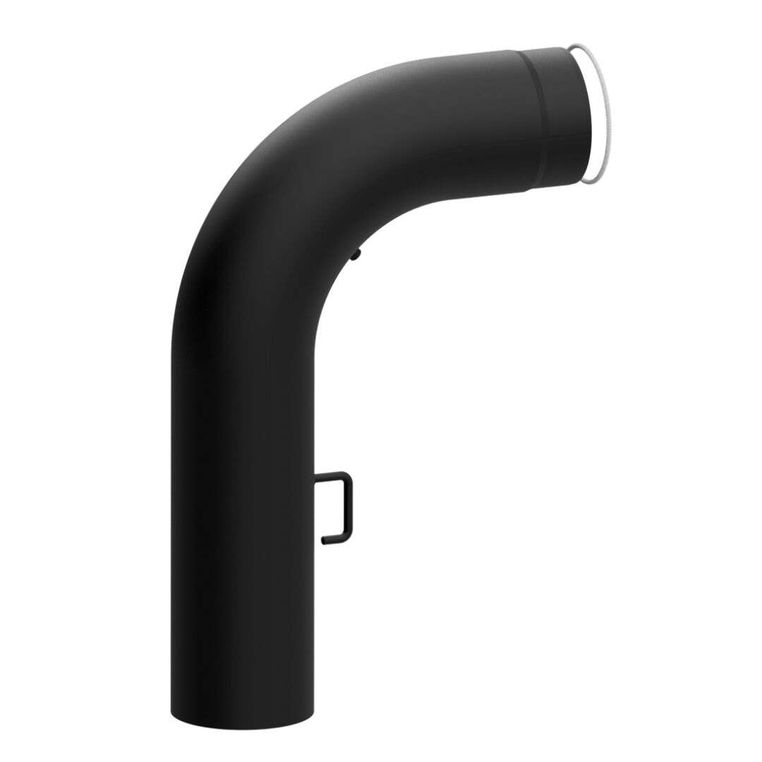 Ø 150 mm Bogen 90° gezogen 705/350 mit Tür und Drosselklappe RLU