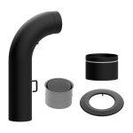 Ø 150 mm Ofenrohr Set gezogen mit Tür und Drosselklappe RLU