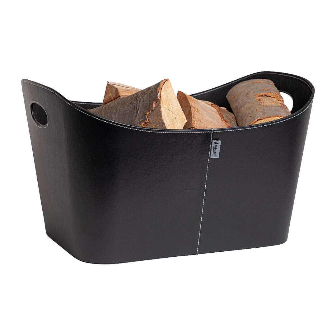 Holzkorb Aduro Baseline Kunstleder schwarz