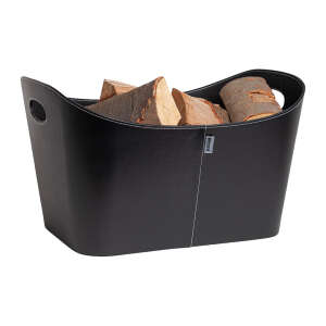 Holzkorb Aduro Baseline Kunstleder schwarz