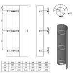 Ø 120 mm Ofenrohr Strahlungsschutz - 100 cm - schwarz