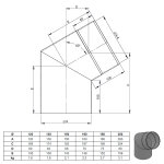 Ø 130 mm Ofenrohr Bogen 60° - gussgrau