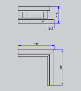 Luftleiste Open AirLiner Ecke Wand/Boden 90&deg;, wei&szlig;