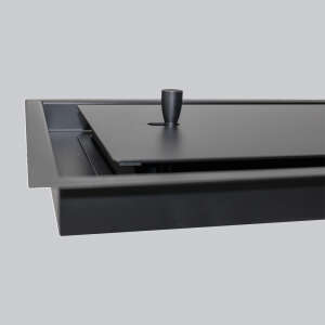 Deckenluftgitter Open Air 15-OnTop 600 x 100 mm inkl. Einbaurahmen, schwarz