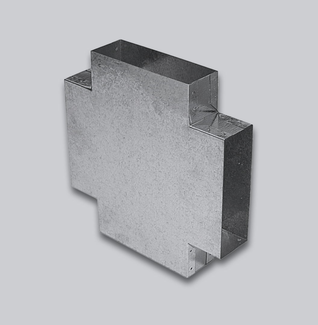 Flachkanal Doppel-T-Stück 90° 150 x 50 mm