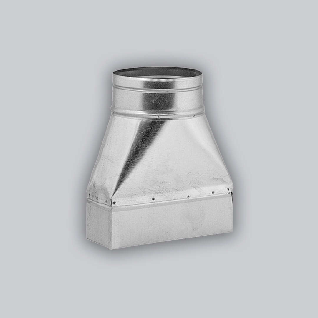 Flachkanal Adapter 200 x 90 mm auf Ø 125 mm, symmetrisch