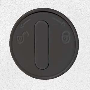 Edelstahl-Hafnerklappe mit Bowdenzug und Unterputzhebel, schwarz, &Oslash; 125 mm