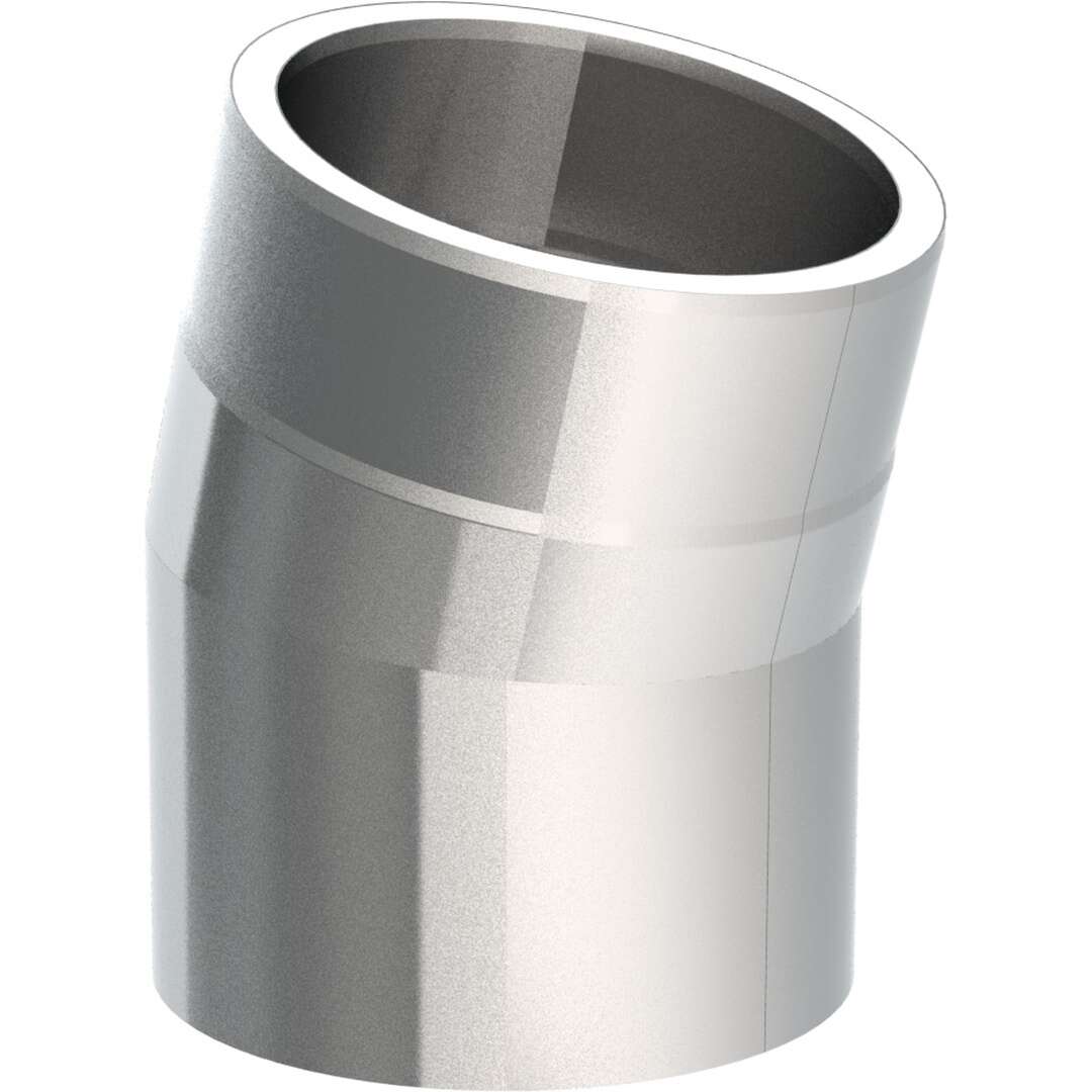 Ofenrohr doppelwandig Ø 130 mm ISO-Line Winkel 15° - Edelstahl gebürstet