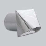 Außenluft-Anschlussstutzen mit Insektenschutzgitter und Edelstahlabdeckung Ø 80 mm