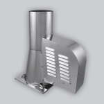 Rauchsauger ›Quadrat‹ mit Montageplatte Ø 150 mm, Edelstahl