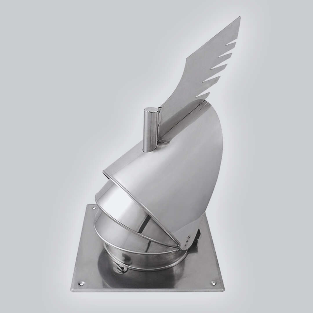 Schornsteinaufsatz Rotowent Dragon 1 mit Montageplatte, Edelstahl, Ø 150 mm