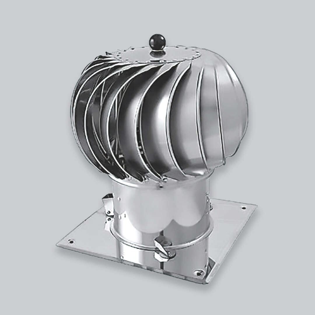 Schornsteinaufsatz Turbowent 1 mit Montageplatte, Edelstahl, Ø 150 mm