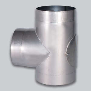 Ofenrohr Edelstahl T-Stück 90° mit...