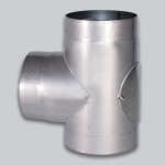 Ofenrohr Edelstahl T-Stück 90° mit Revisionstür, Ø 150 mm