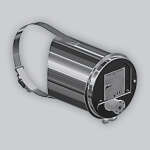 Zugregler mit Klemmband Ø 120 - 200 mm und rundem Stutzen, Edelstahl