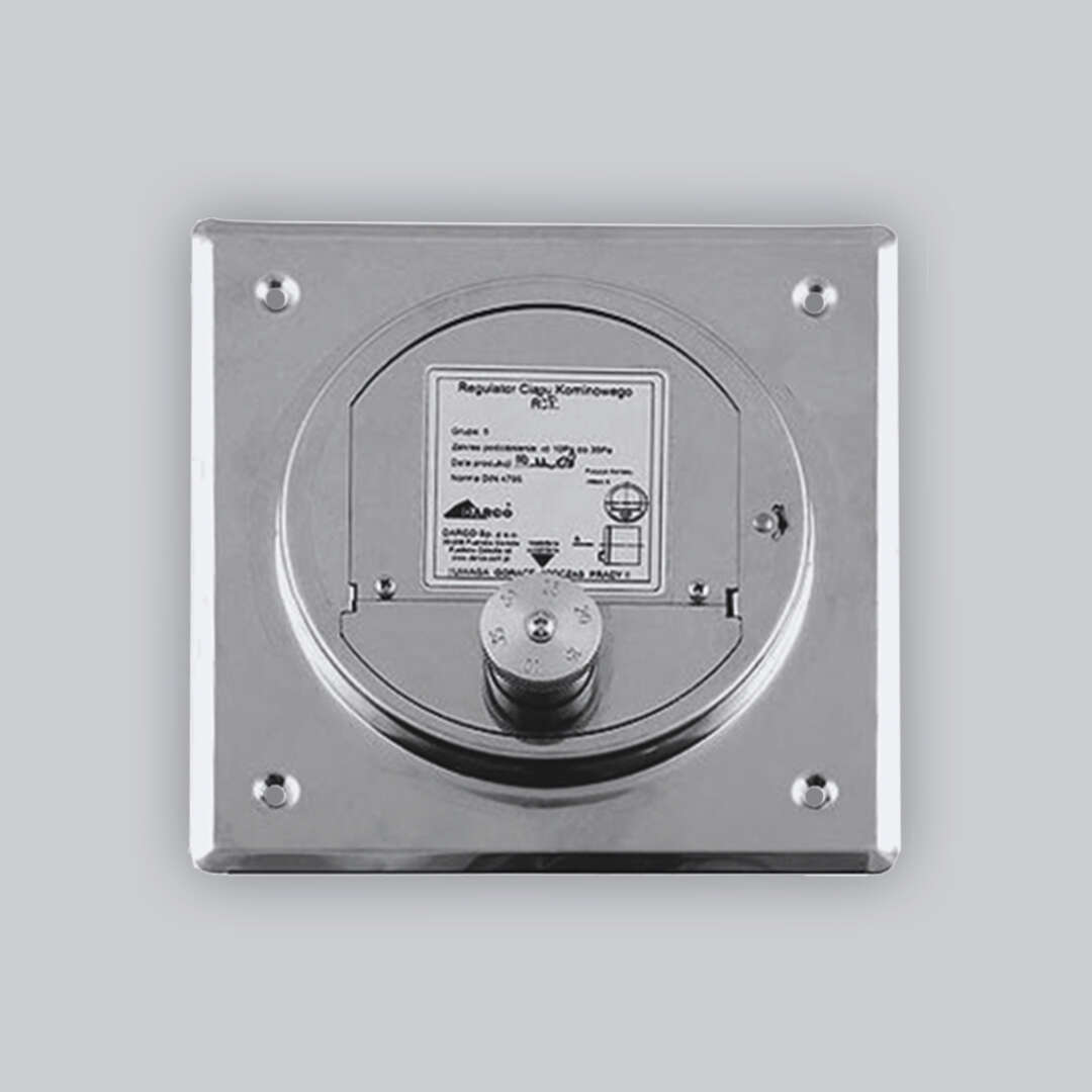 Zugregler Ø 150 mm, mit Montageplatte, 140 x 140 mm, Edelstahl