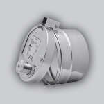 Zugregler mit Explosionsöffnung und Stutzen Ø 150 mm, inkl. Montageklemme, Edelstahl