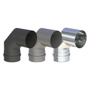 Pelletofenrohr 90° Bogen mit Muffe (Kesselanschluss)