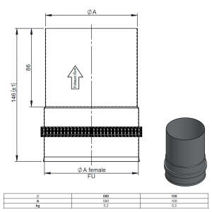 Pelletofenrohr Ofenanschlussstück