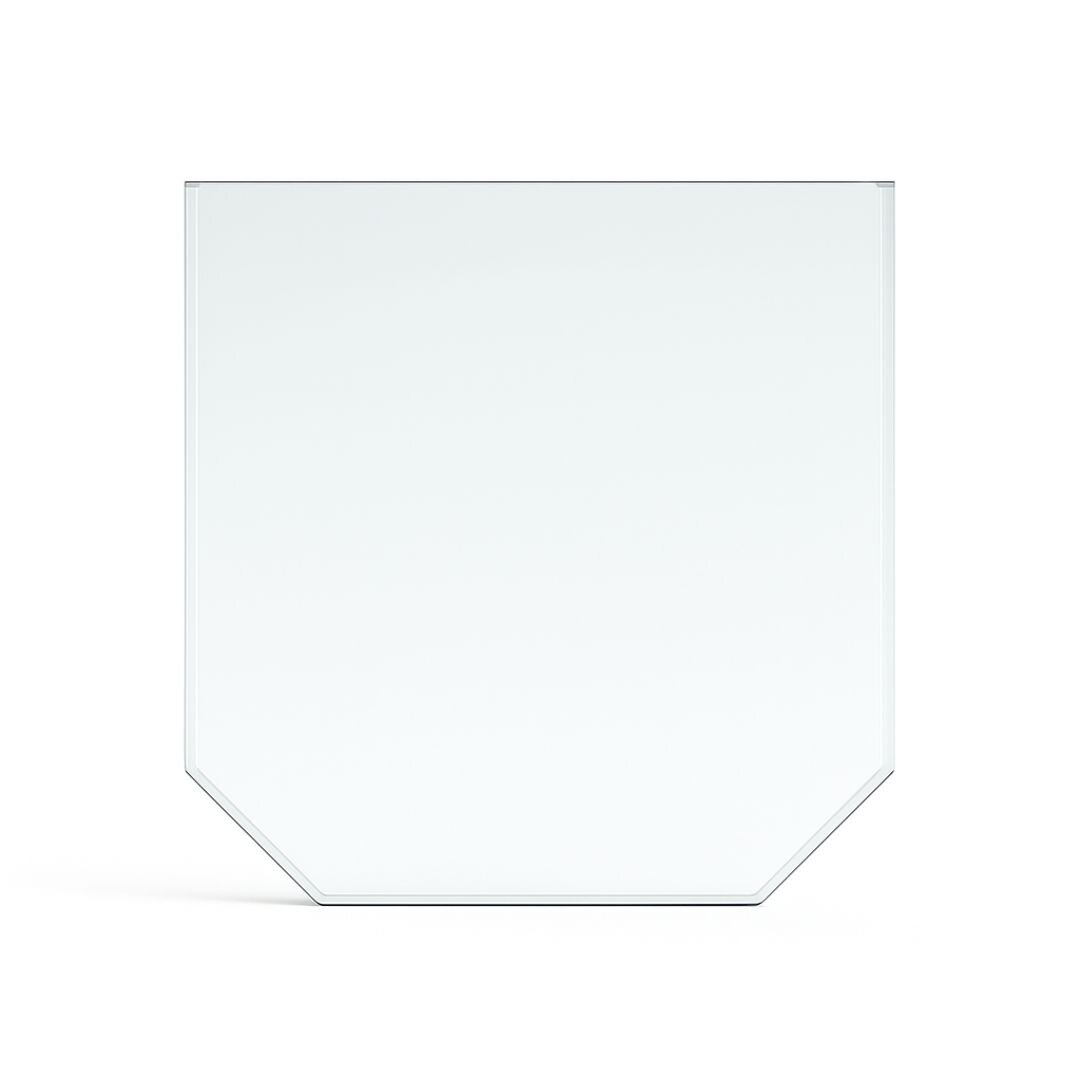 Funkenschutzplatte Glas für Kaminofen Sechseck