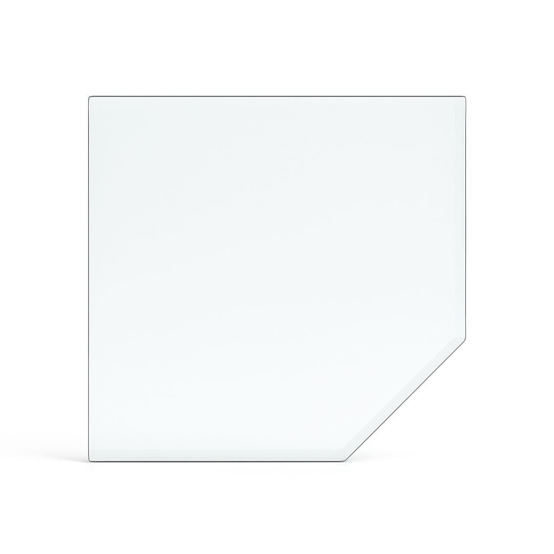 Funkenschutzplatte Glas für Kaminofen Fünfeck