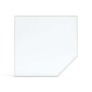 Funkenschutzplatte Glas für Kaminofen Fünfeck