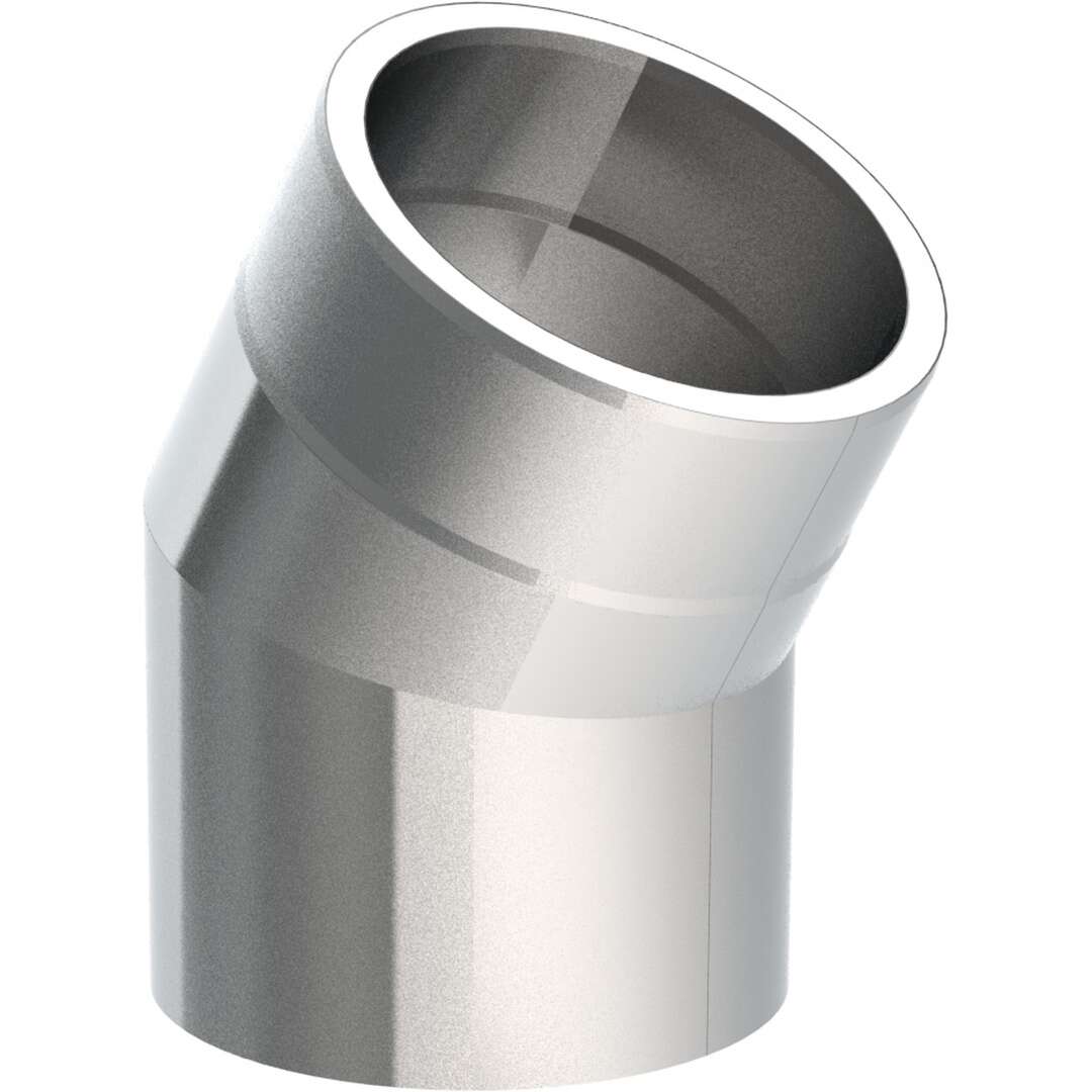 Ofenrohr doppelwandig Ø 130 mm ISO-Line Winkel 30° - Edelstahl gebürstet