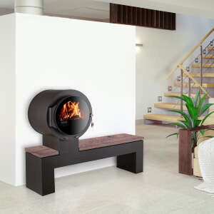 Kaminofen Kanuk&reg; BANK Eiche rustikal gestrahlt