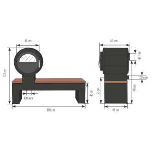 Kaminofen Kanuk&reg; BANK Eiche rustikal gestrahlt