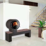 Kaminofen Kanuk® BANK Eiche rustikal gestrahlt