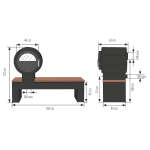 Kaminofen Kanuk® BANK Eiche rustikal gestrahlt